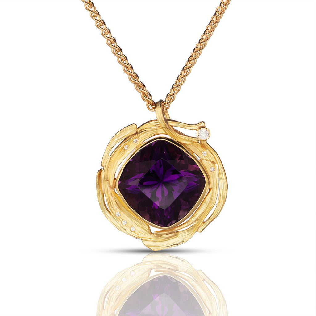 Designer-cut Amethyst Pendant