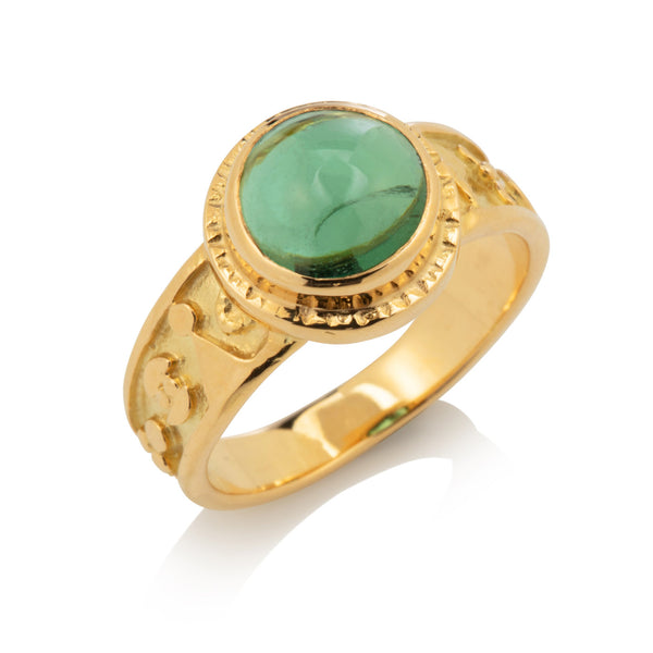 Hiero Ring with Green Tourmaline