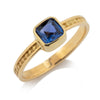 Bead & Rail Ring with Sapphire