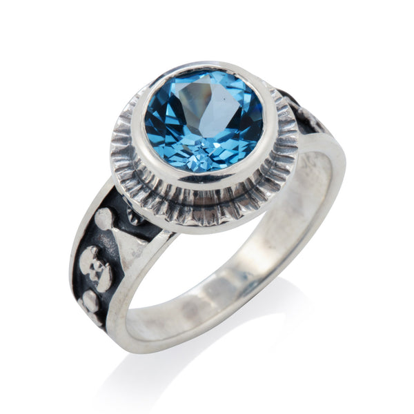 Sterling Silver Ring with Blue Topaz