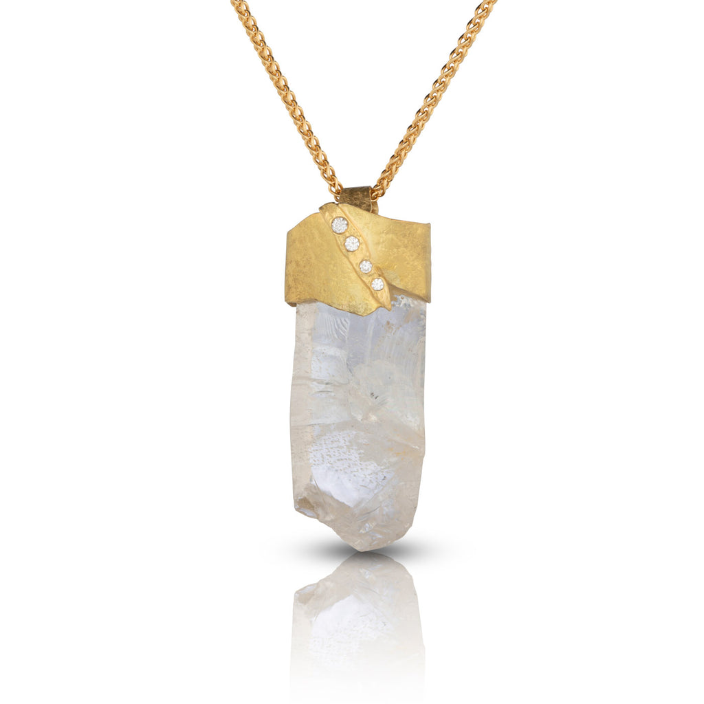 Rockhammered Quartz Pendant