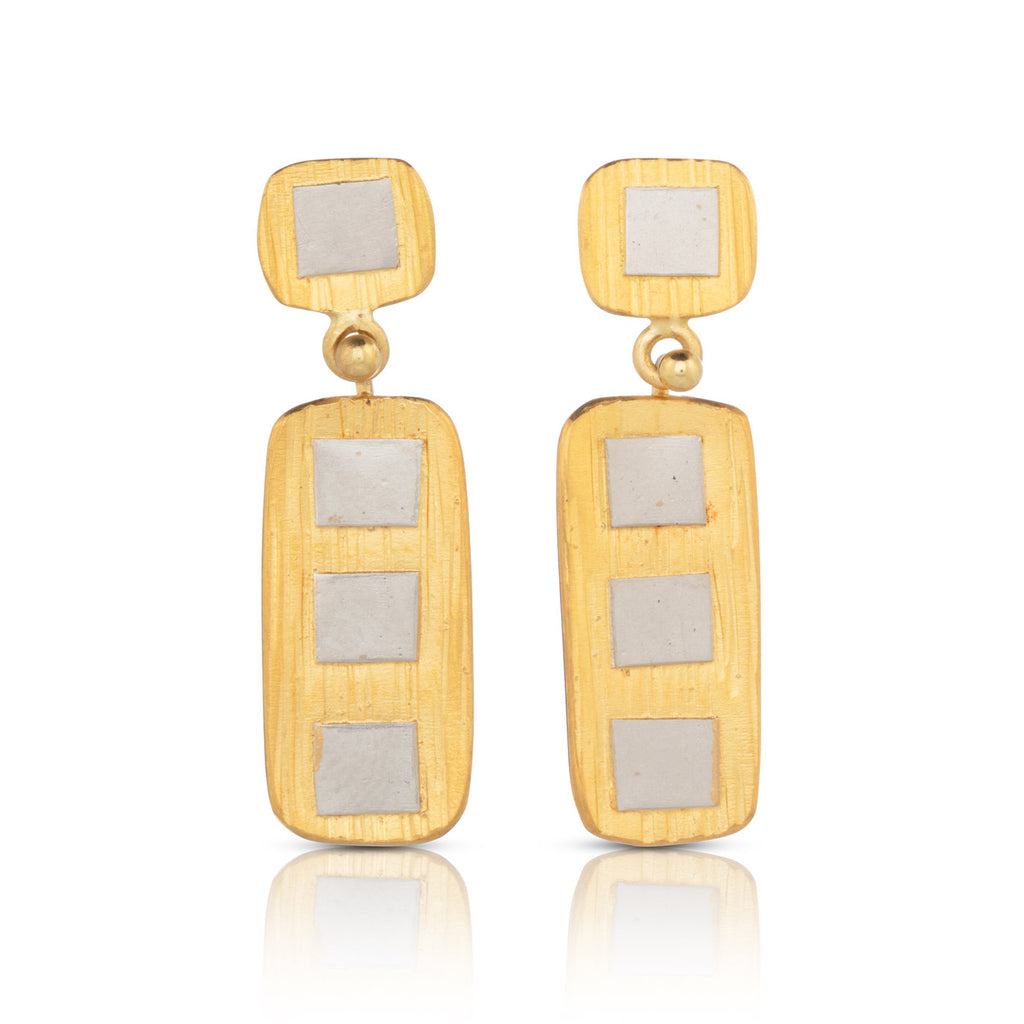 Platform Stud Drop Earrings