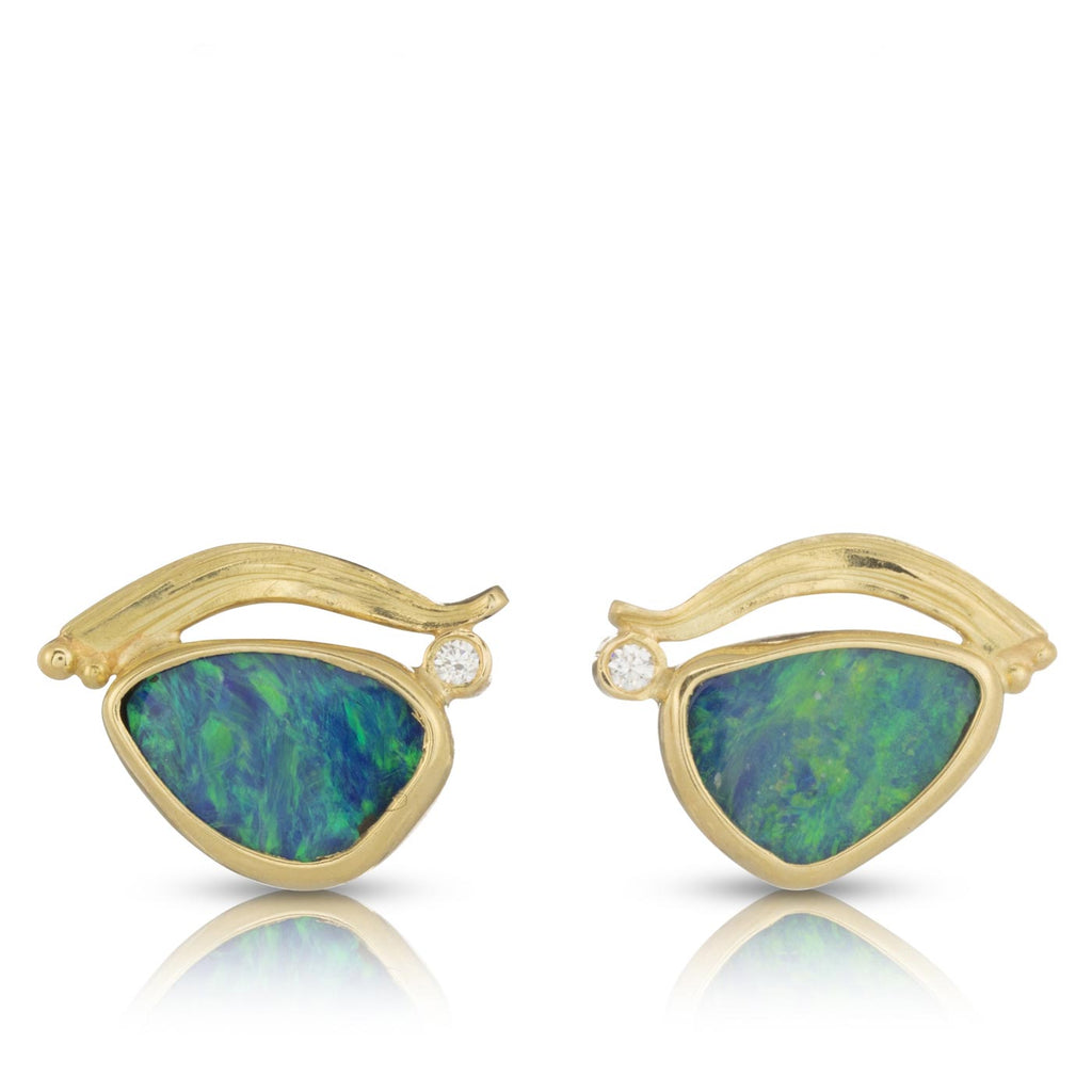 Boulder Opal Driftwood Stud Earrings