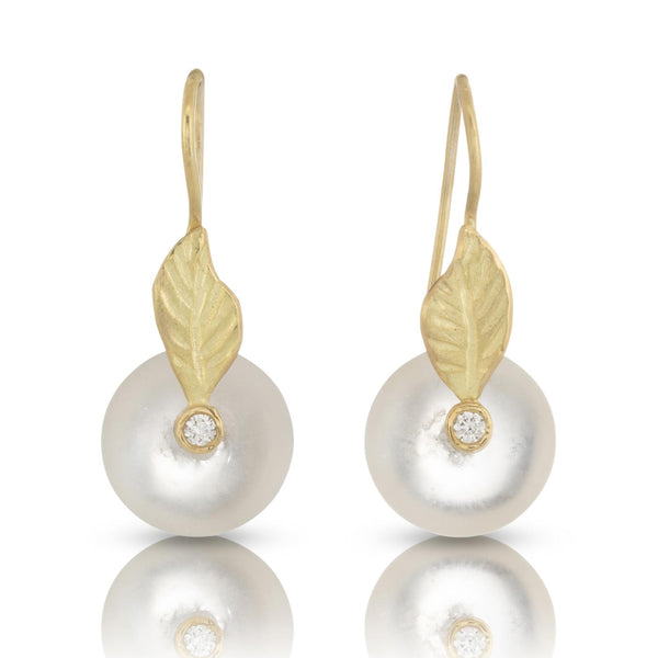 Quartz Leaf Drop Earrings