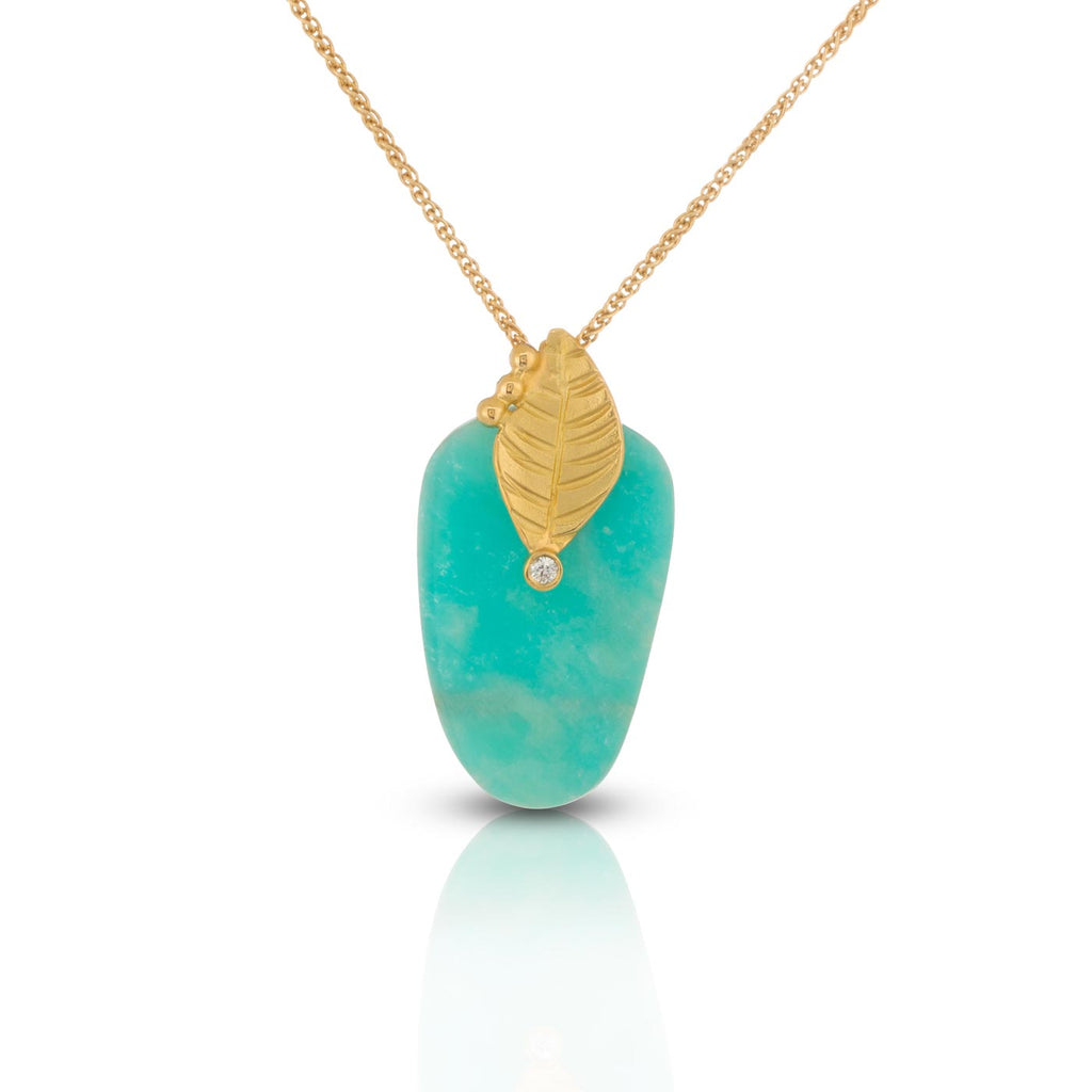 Amazonite Leaf Pendant