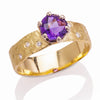 Rockhammered Amethyst Ring