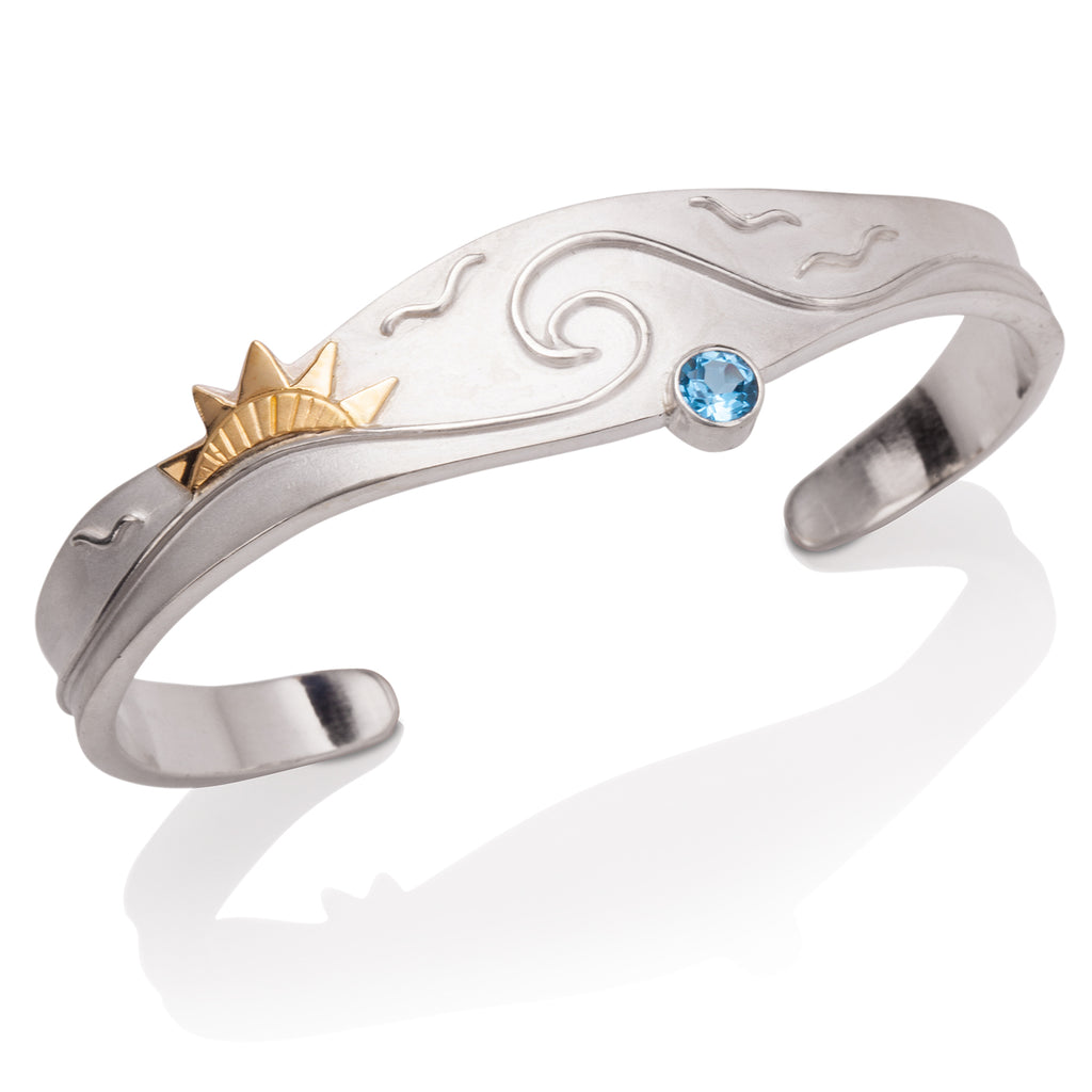 Blue Topaz Ocean Cuff Bracelet