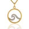 Ocean Pavé Wave Pendant in 18K Gold