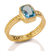 Bead & Rail Blue Topaz Ring