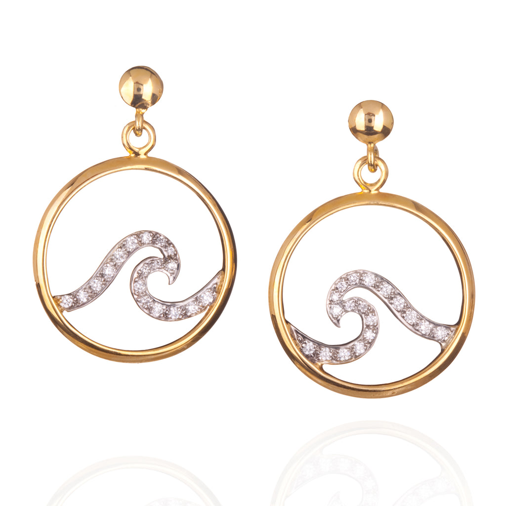 Pavé Wave Stud/Drop Earrings