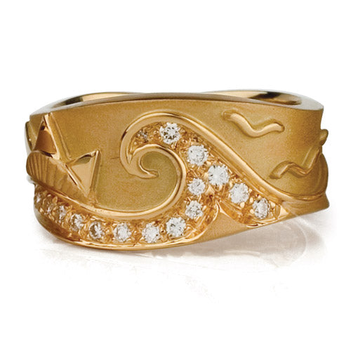 Wide Ocean Pavé Ring