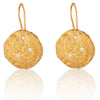 Rockhammered Diamond Disc Drop Earrings