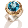 Reverse Tapered Blue Topaz Ring