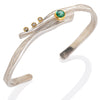 Argentium Driftwood Cuff Bracelet with Tourmaline and Diamonds