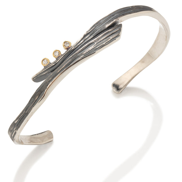 Driftwood Cuff Bracelet with Diamonds