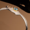 Argentium Driftwood Cuff Bracelet with Blue Topaz and Diamonds