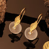 Quartz Leaf Drop Earrings