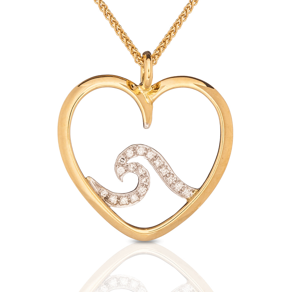 Signature Pavé Heart Wave Pendant