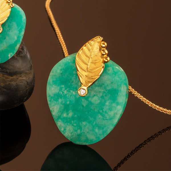 Amazonite Leaf Pendant