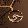 Ocean Pavé Wave Pendant in 18K Gold