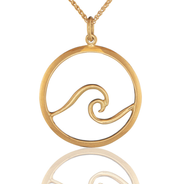 Ocean Wave Pendant in 18K Gold