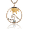 Signature Wave Pendant with 18K Sun & Blue Topaz