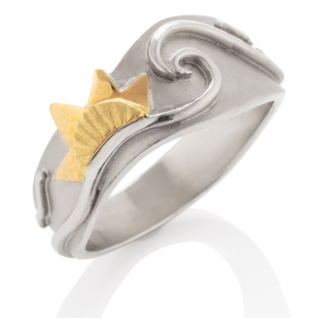 Ocean Ring with Gold Sun