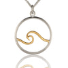 Sterling Silver Wave Pendant with 18K Gold Wave