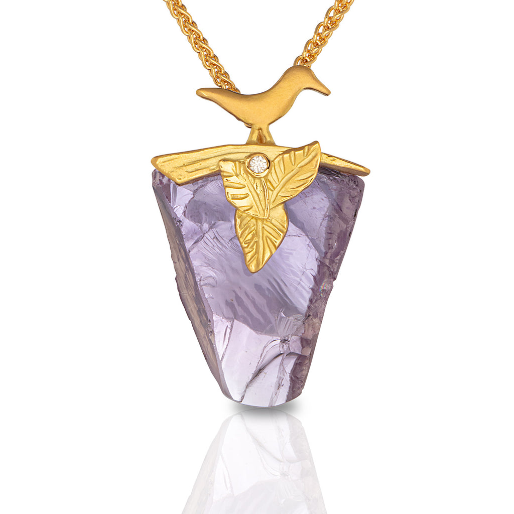 Bird Pendant with Amethyst