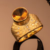 Rockhammered Ring with Citrine