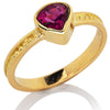 Bead & Rail Ring with Pear-Shape Tourmaline